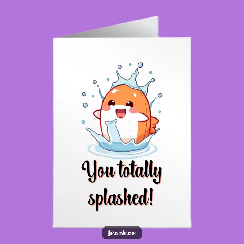 Free Printable Congrats Card: Salmon Splash Success for Congratulations Downloadable Gift