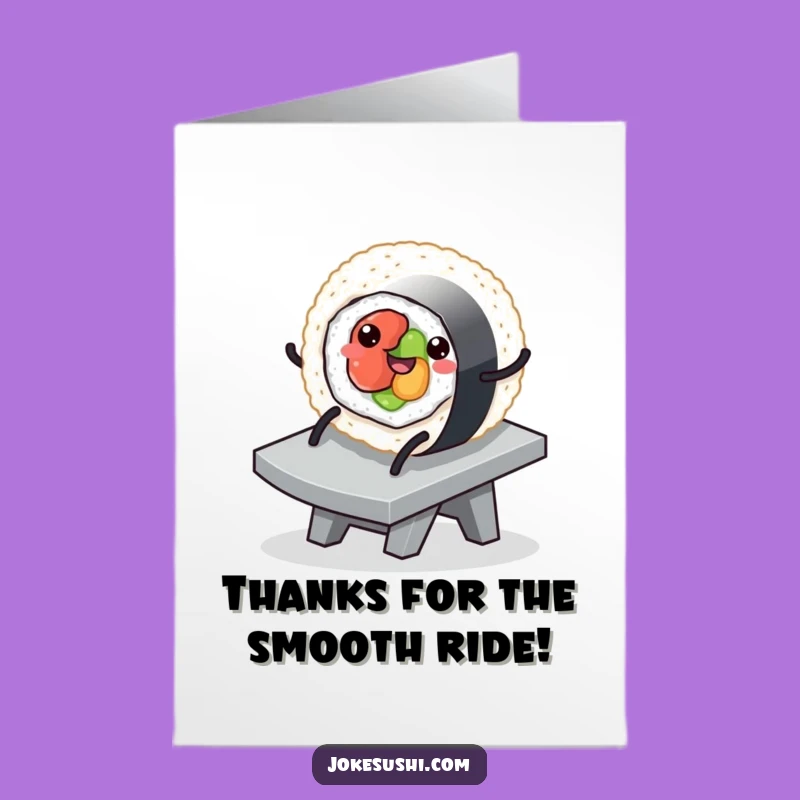 Free Printable Thank You Card: Funny Sushi Slider, Charming Downloadable Gift