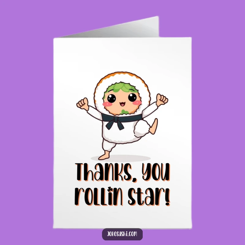 Free Printable Thank You Card: Karate Sushi - Awesome Downloadable Gratitude!