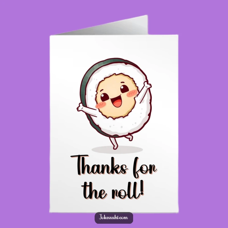 Free Printable Thank You Card: Whimsical Sushi Cartwheel for Grateful Downloadable Gift