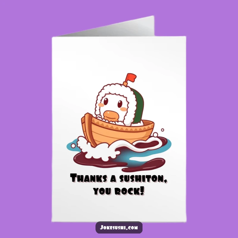 Free Printable Sushi Thank You Card - Funny Foodie Downloadable Appreciation Gift