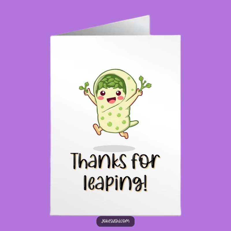 Free Printable Thank You Card: Leaping Seaweed Thanks for a Grateful Downloadable Gift