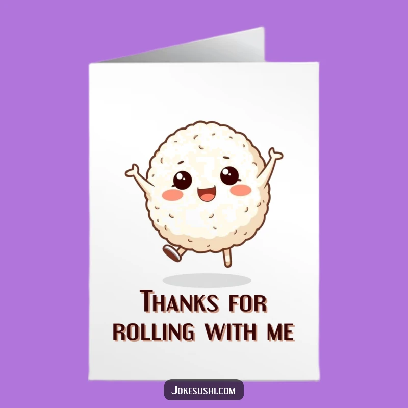 Free Printable Thank You Card: Happy Rice Ball Cartwheel, Your DIY Downloadable Gift