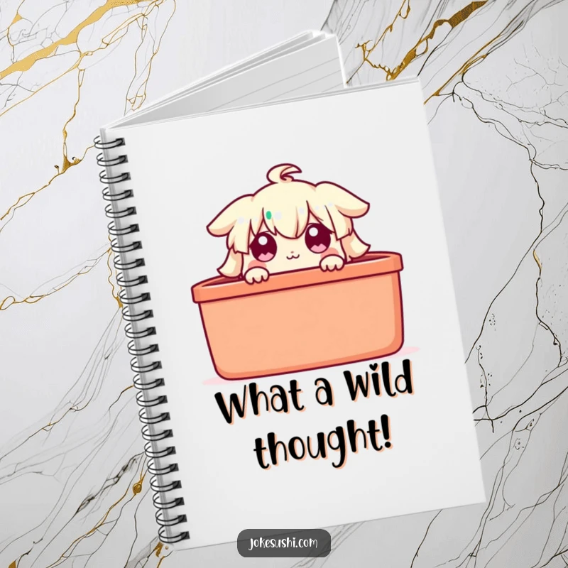 Funny bento box notebook, a character peeking with wide eyes, inspiring creative and humorous note-taking.