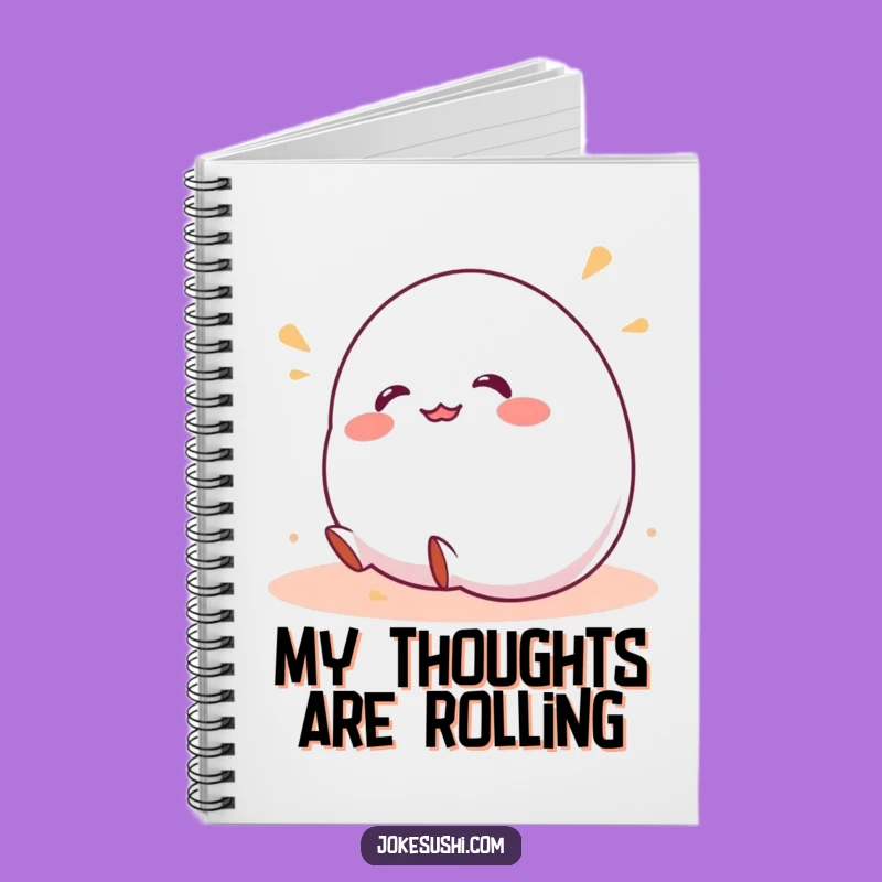 Funny Notebook: Wobbly Mochi Rolling Downhill Journal, Perfect Funny Gift For Note-Takers