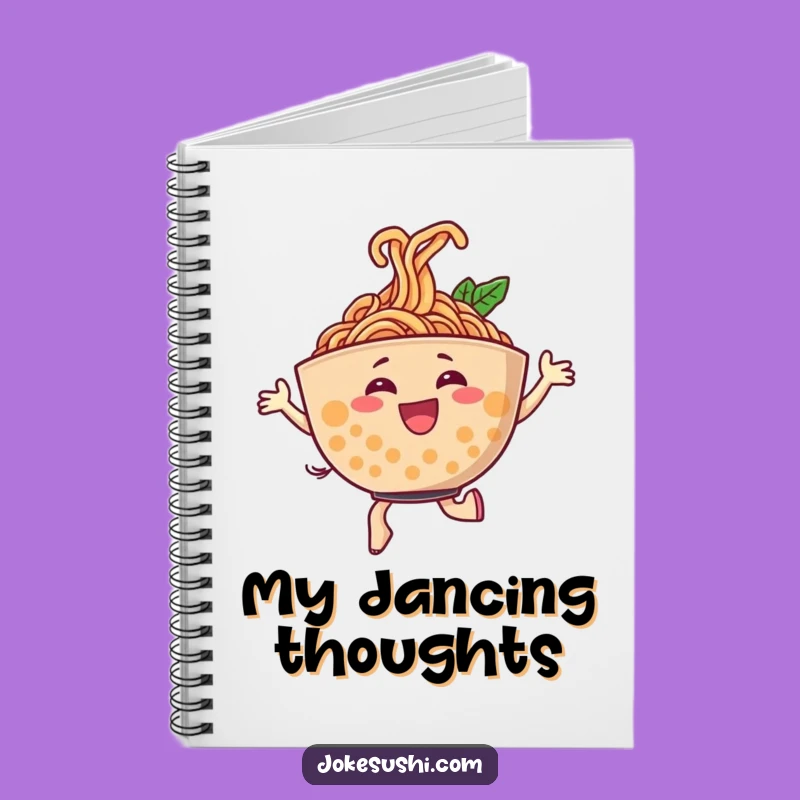 Funny Ramen Notebook - Cheerful Dancing Character for Notes