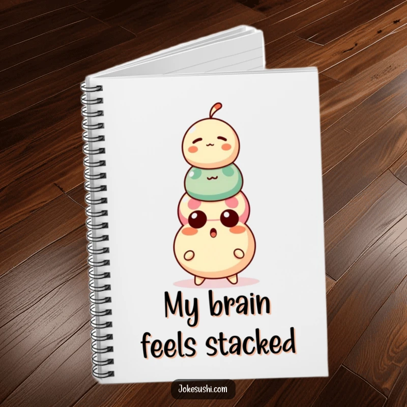 Funny Dango Notebook: A surprised dango character looking shocked while writing, perfect for note-taking.
