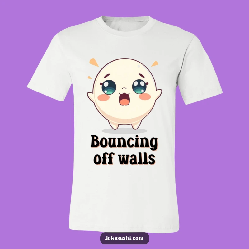Funny Mochi Bounce T-Shirt: Surprised Character, Perfect Energetic Gift!
