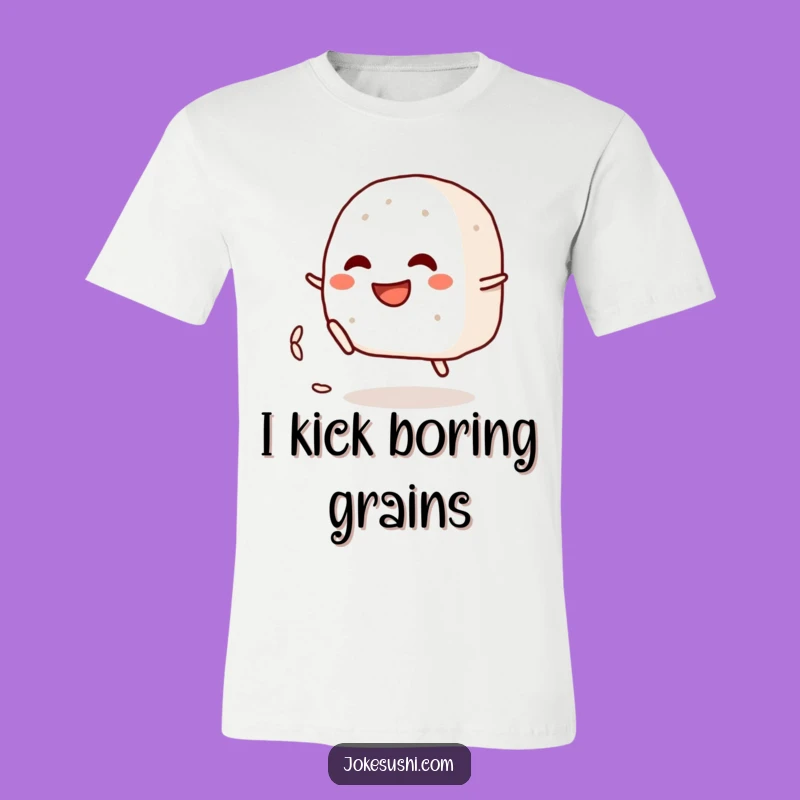 Funny Onigiri Kicking T-Shirt: Comical Rice Ball Apparel and Unique Gift