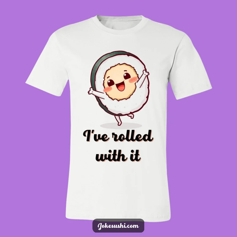 Funny Sushi Roll Cartwheel T-Shirt: Wearable Humor for Foodie Fun!