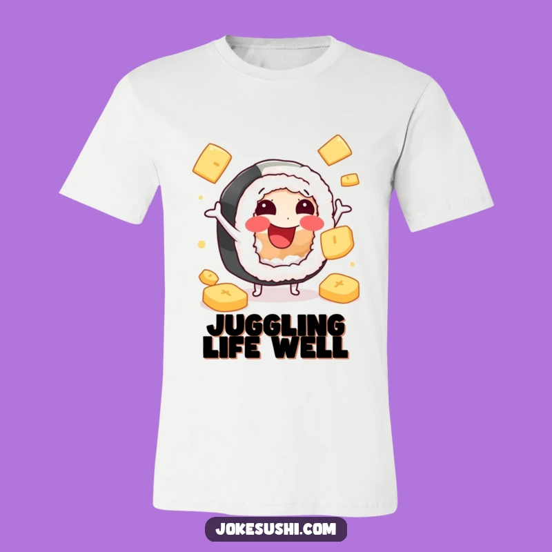 Funny Sushi Ginger Juggling T-Shirt: Hilarious Japanese Foodie Apparel Gift