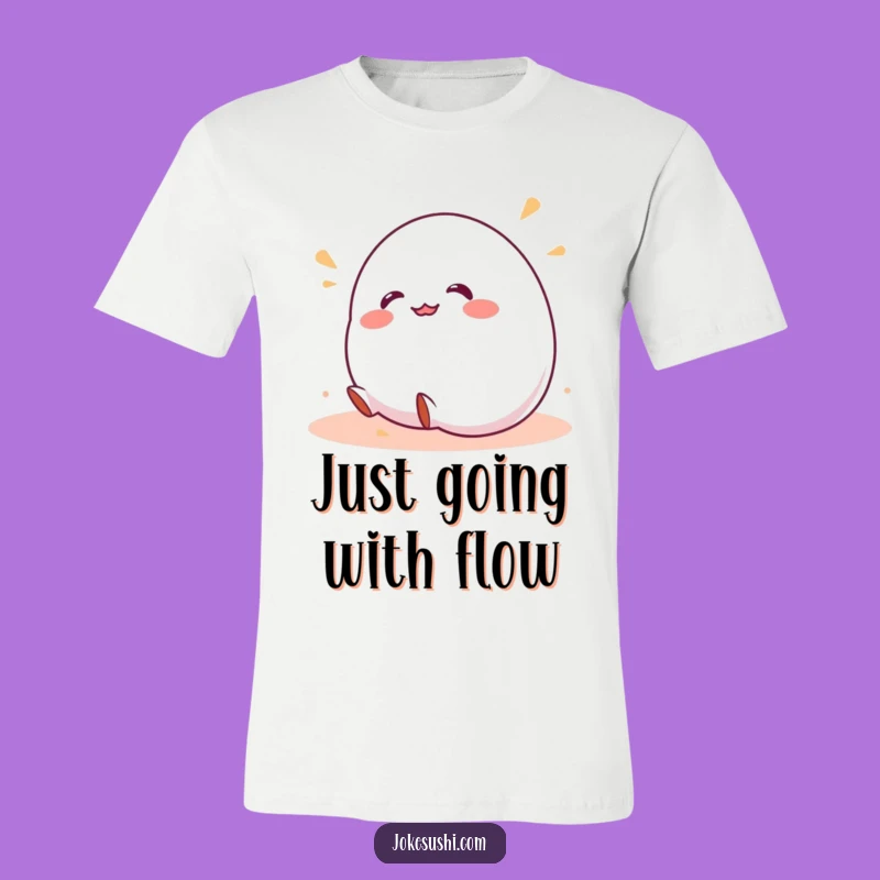 Funny T-Shirt: Giggling Wobbly Mochi Rolling Downhill, Hilarious Gift For Fun Lovers