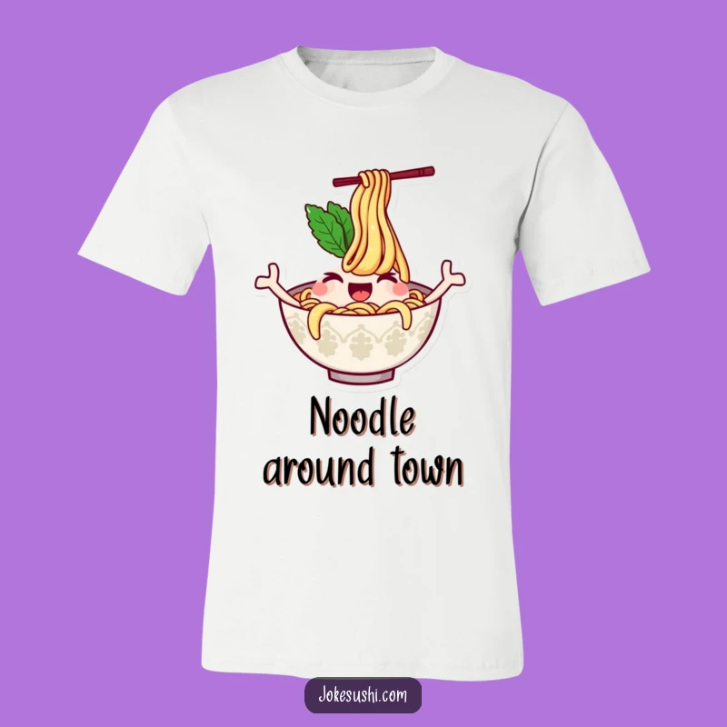 Funny Ramen Wink T-Shirt: Hilarious Noodle Art!