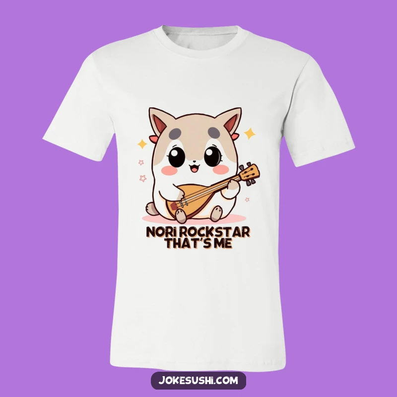 Funny Nori Shamisen T-Shirt: Big-Eyed Musician, Awesome Funny Gift Tee