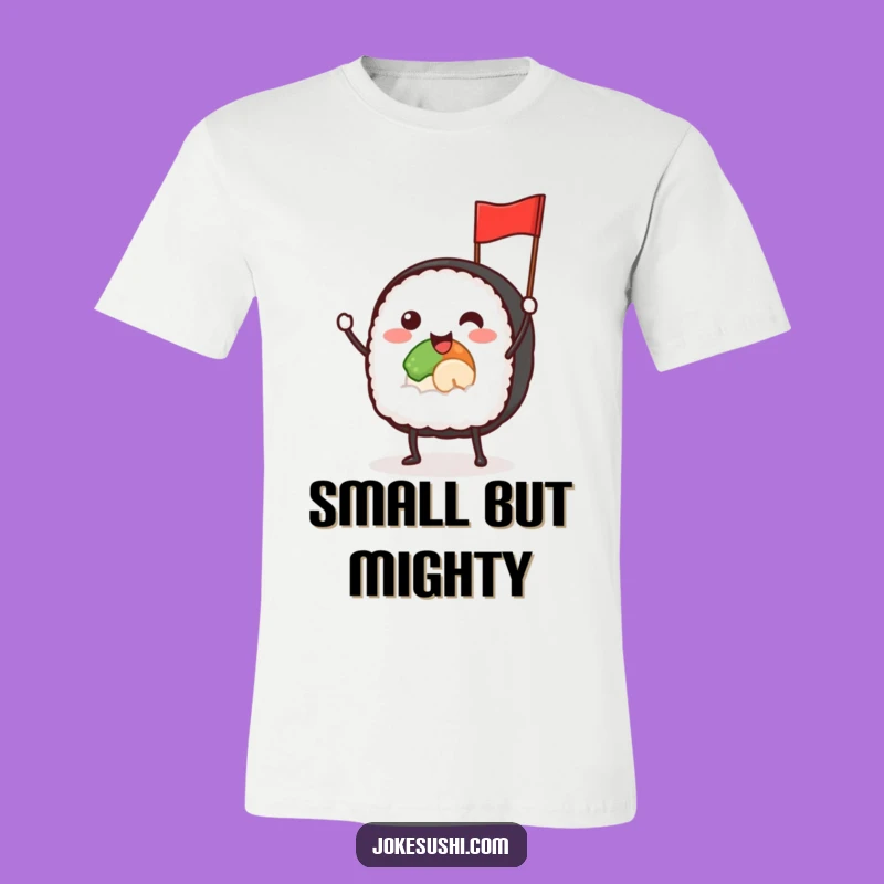 Funny Waving Sushi Roll Tee, Joyful Food Character - Awesome Funny Gift