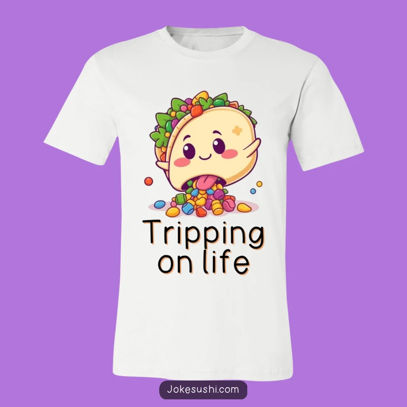 Funny Taco T-Shirt - Playful Tripping Character Tee