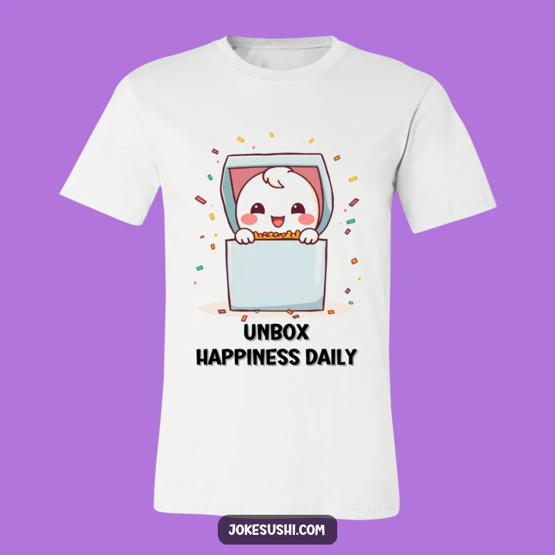 Funny Bento Box Confetti T-Shirt: Cheerful Character Tee, Hilarious Celebration Gift