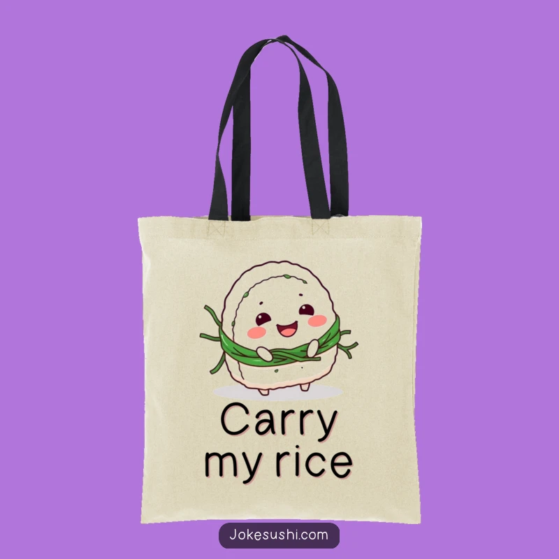 Funny Onigiri Tripping Tote Bag: Carry Your Laughs, Seaweed Slip, Perfect Funny Gift