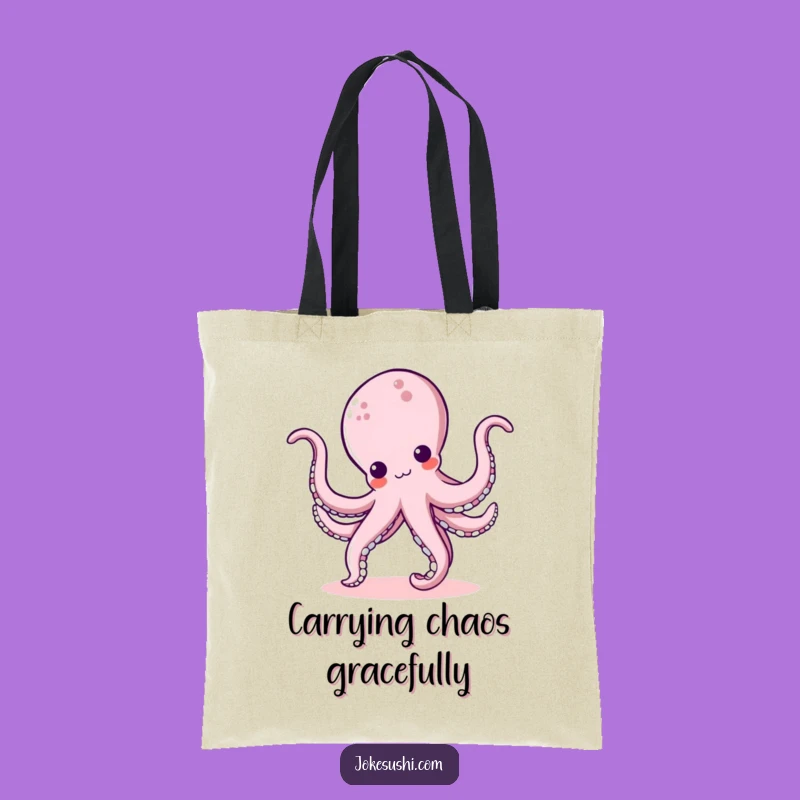 Funny Kawaii Octopus Cartwheel Tote Bag: Carry Your Laughs in Style