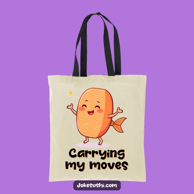 Funny Dancing Salmon Nigiri Tote Bag: Carry Your Essentials with Sushi Fun