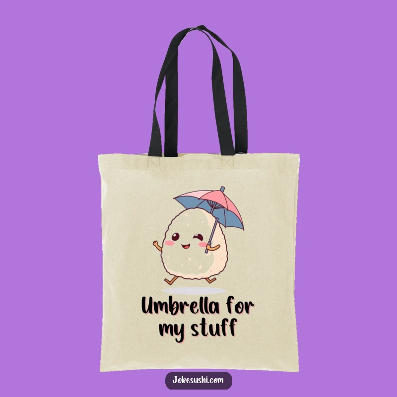 Funny Onigiri Tote Bag - Cute Rice Ball Character Carry-All