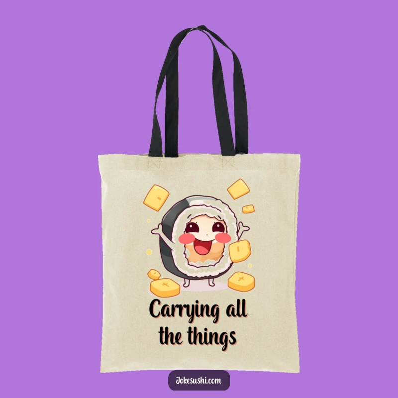 Funny Sushi Ginger Juggling Tote Bag: Hilarious Japanese Food Carryall Gift