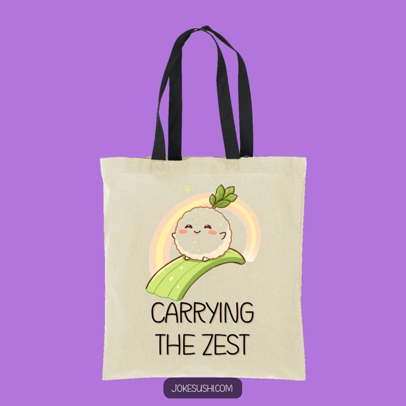 Funny Wasabi Rainbow Rice Ball Tote Bag: Hilarious Japanese Food Carryall Gift