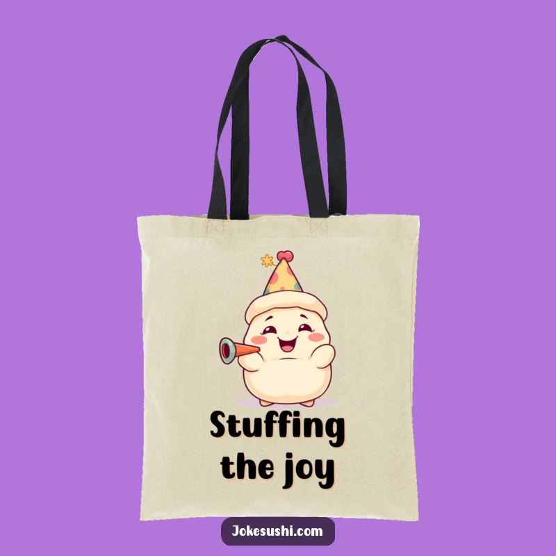 Funny Dumpling Party Tote Bag: Grinning Character, Perfect Celebration Gift!