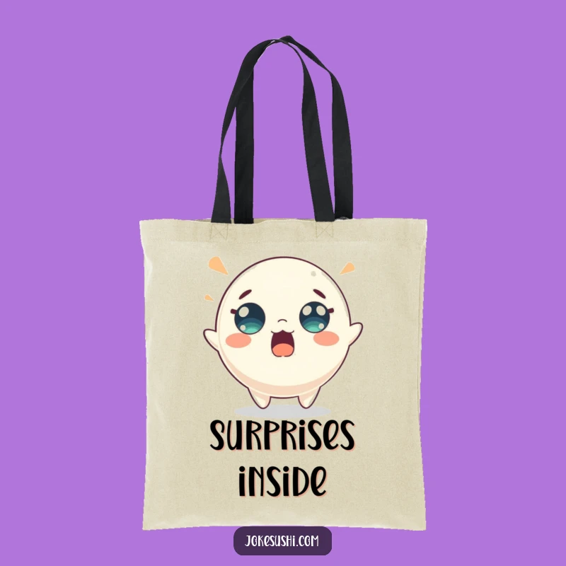 Funny Mochi Bounce Tote Bag: Surprised Character, Perfect Energetic Gift!